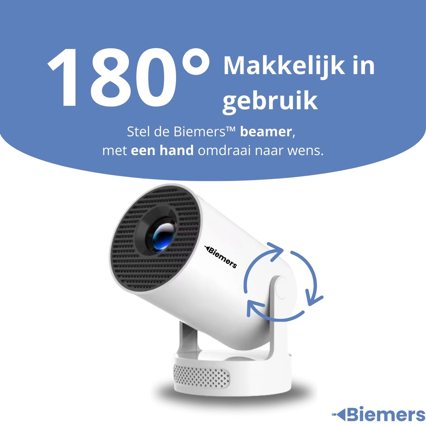 Biemers™ Stereo - 180° Draagbare Projector met WiFi