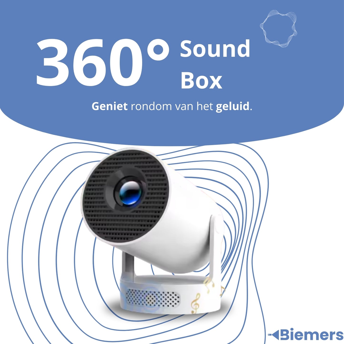 Biemers™ Stereo - 180° Draagbare Projector met WiFi