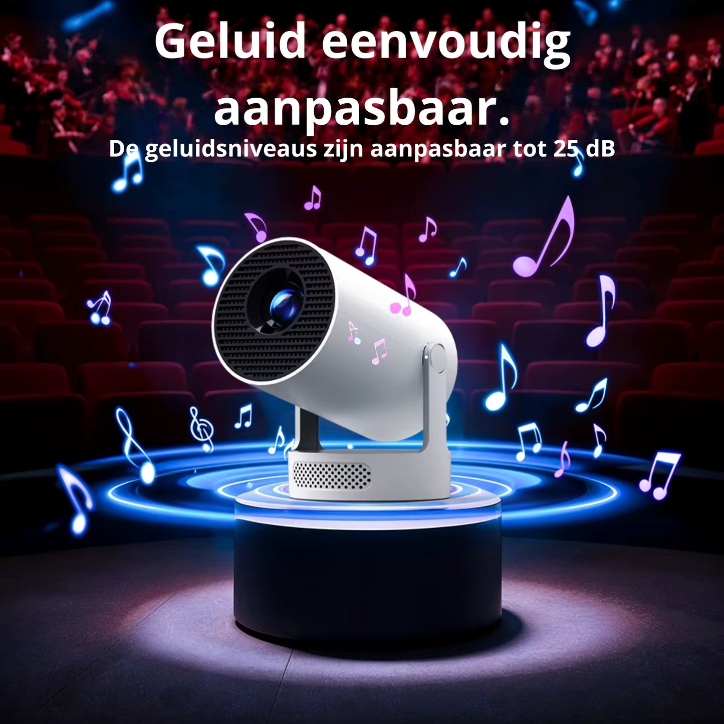 Biemers™ Stereo - 180° Draagbare Projector met WiFi