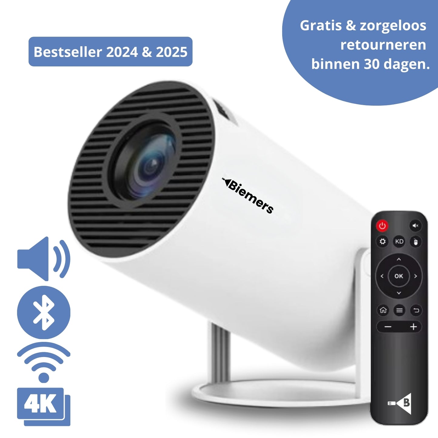 Biemers™ - 180° Draagbare Projector met WiFi