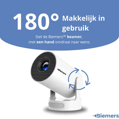 Biemers™ Stereo - 180° Draagbare Projector met WiFi