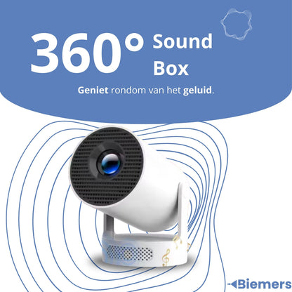 Biemers™ Stereo - 180° Draagbare Projector met WiFi