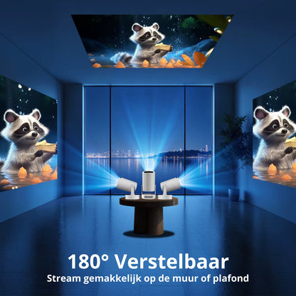 Biemers™ Stereo - 180° Draagbare Projector met WiFi